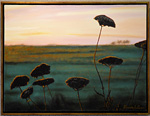 Morning Mist Yarrows, oil painting &copy;Garnetta Sullivan